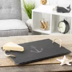 Cathy's Concepts Anchor Slate Serving Tray with Hemp Handles and Soapstone Chalk thumbnail 4