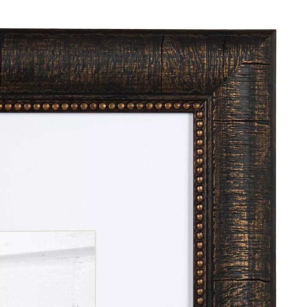 Kate and Laurel Aldridge 11 x 14 Bronze Picture Frame Set of 2 with 8 x 10 White Mat