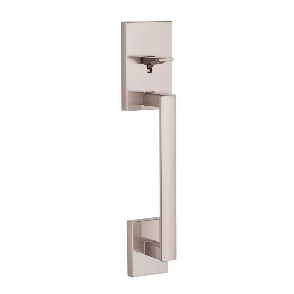 Kwikset San Clemente Satin Nickel Handleset with Halifax Square Lever & Microban Technology