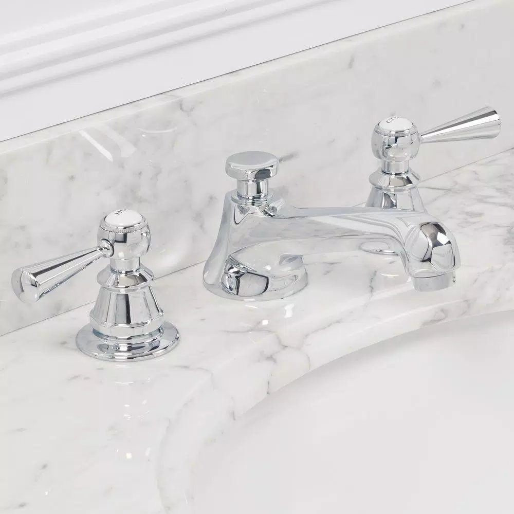 Water Creation Century Classic 8 in. Widespread Bathroom Faucet, Triple Plated Chrome with Pop-Up Drain