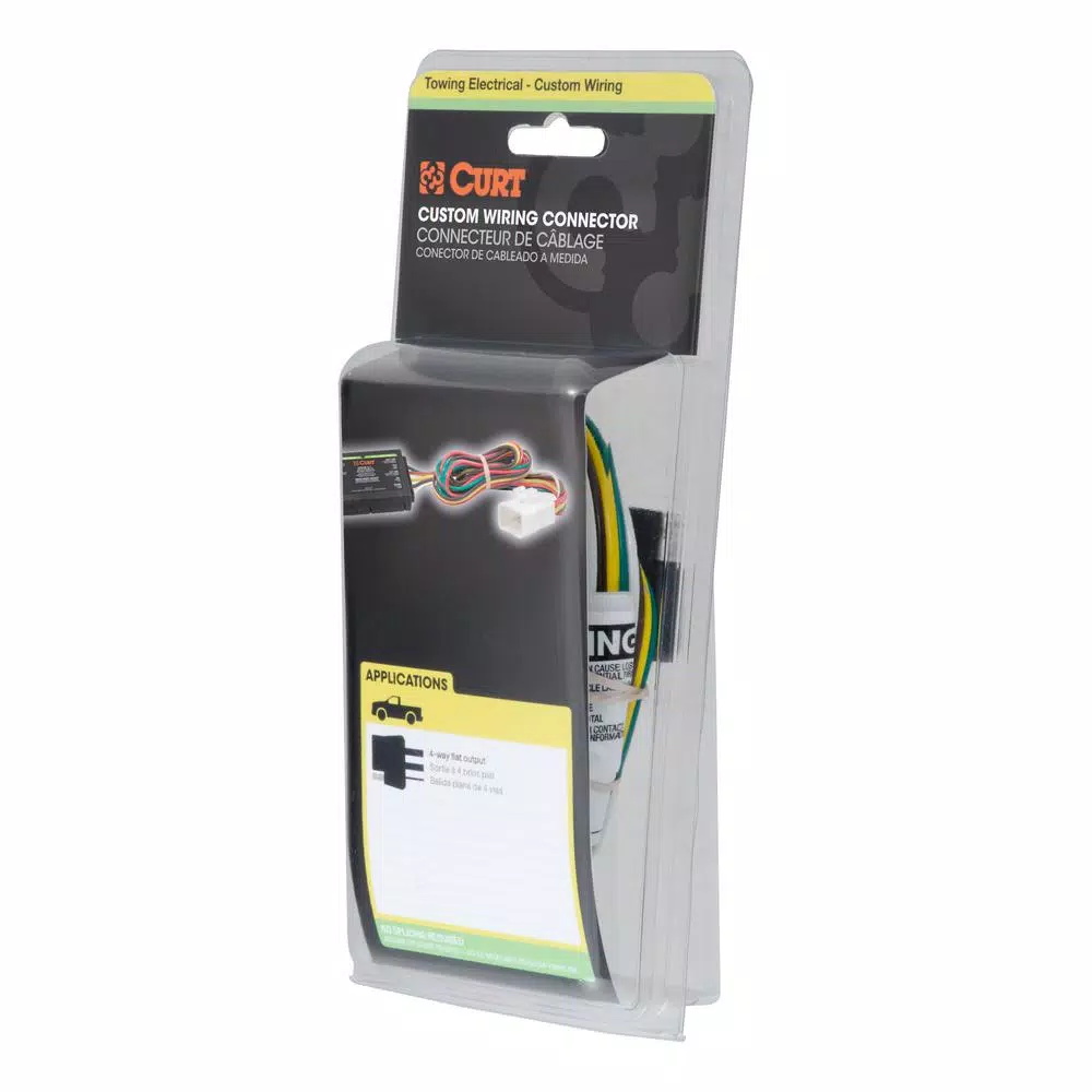 CURT Custom Vehicle-Trailer Wiring Harness, 4-Way Flat, for Select Ford, Mercury, and Mazda Vehicles