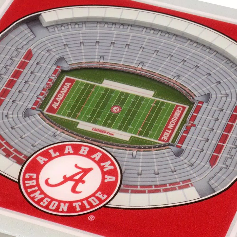 YouTheFan NCAA Alabama Crimson Tide StadiumViews 3D Bryant-Denny Stadium Coasters, 2-Pack