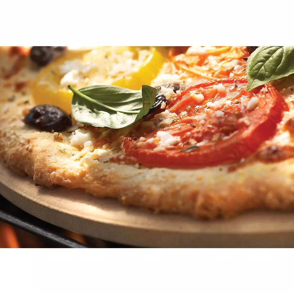 Outset 13 in. Round Cordierite Pizza Grill Stone
