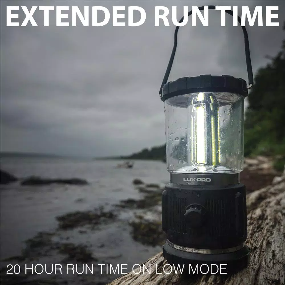 LUXPRO 3D Rugged LED Lantern, 1000 Lumens, 360° Broadbeam Light with TackGrip