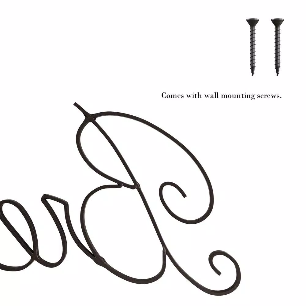 Lavish Home Breathe Decorative Metal Cutout Wall Sign, Matte Black