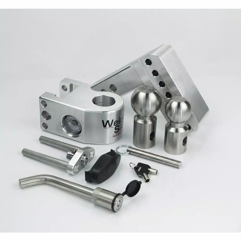 Weigh Safe Weigh-Safe 4 in. Drop Adjustable Class V Ball Mount with Built-in Hydraulic Scale