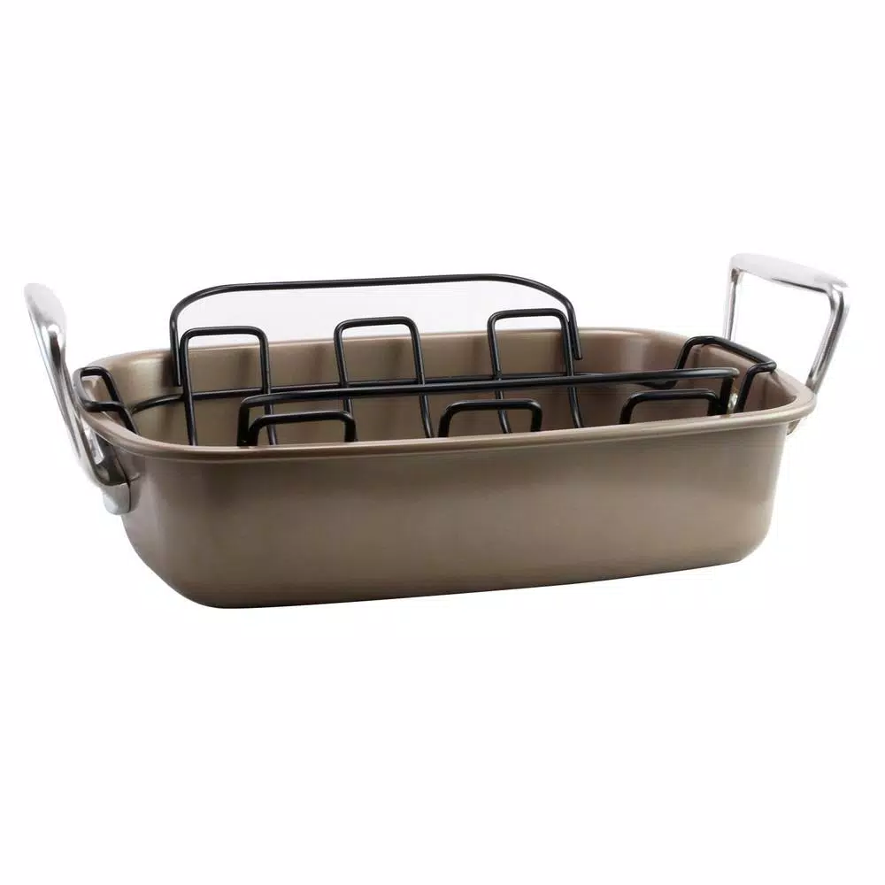 Gibson Home Harvest 2-Piece Nonstick Turkey Roaster with Rack, 32 qt.