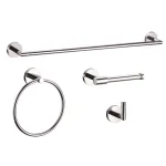 Design House Graz 4-Piece Bathroom Hardware Accessory Kit, Polished Chrome thumbnail 1