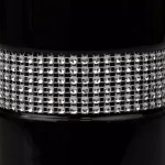 Unbranded Black Ceramic Luxury Toilet Brush Holder with Sequin Accents and Stainless Steel Handle thumbnail 4