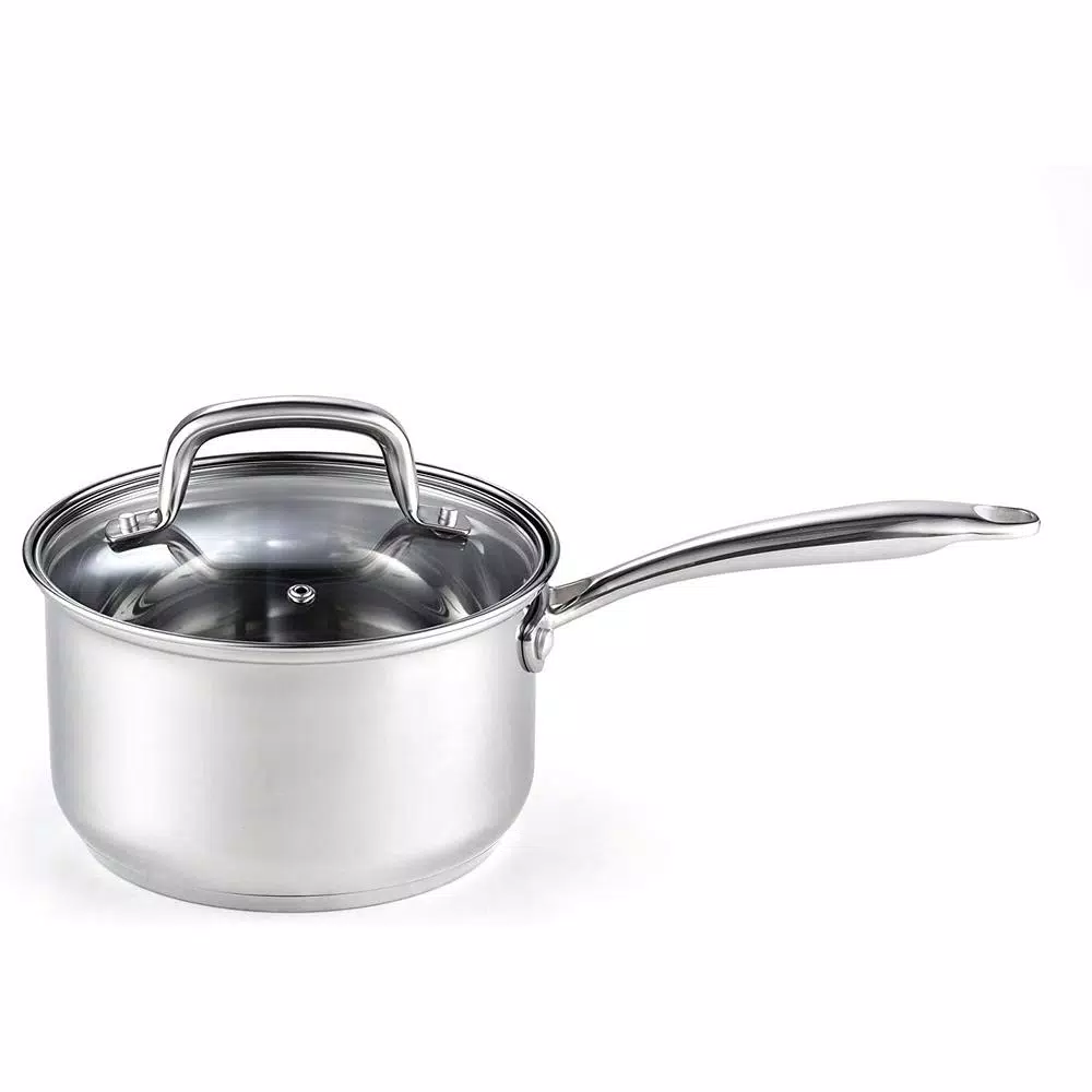 Cook N Home 3 qt. Stainless Steel Saucepan with Tempered Glass Lid