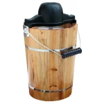 AmeriHome 6 Qt. Old Fashioned Ice Cream Maker with Pine Tub, Ice Crusher, and Mixing Paddle thumbnail 1