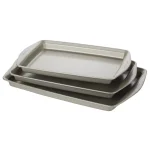 Rachael Ray 3-Piece Nonstick Steel Bakeware Cookie Pan Set, Silver thumbnail 2
