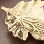 Home Decorators Collection Gold Ceramic Decorative Leaf Tray thumbnail 5