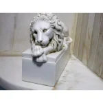 Unbranded Lion Decorative Trinket Box - White Marble Look Resin Jewelry & Keepsake Holder thumbnail 2