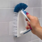 Unger 2-in-1 Bath and Tile Brush with Integrated Scraper for Grout and Soap Scum Cleaning thumbnail 3