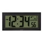 La Crosse Technology 15 in. Extra-Large Textured Atomic Digital Clock - Black, Wall or Tabletop thumbnail 1