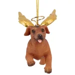 Design Toscano Dachshund Angel Dog Christmas Ornament, Hand-Painted Resin thumbnail 2