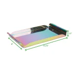 Mind Reader Assorted Color Rainbow Steel Rectangular Serving Tray with Handles thumbnail 7