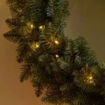 Noble House 24 in. Dunhill Fir Pre-Lit LED Artificial Christmas Wreath, Warm White Lights, Battery Operated thumbnail 2