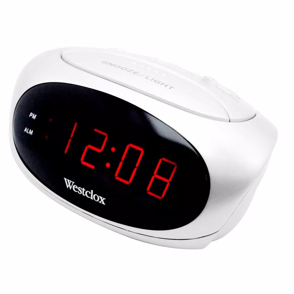 Westclox Digital LED Alarm Clock with Snooze and Battery Backup, Black