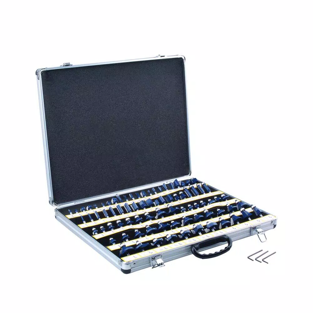 Professional Woodworker 80-Piece Router Bit Set, 1/4 in. Shank, Tungsten Carbide with Aluminum Case