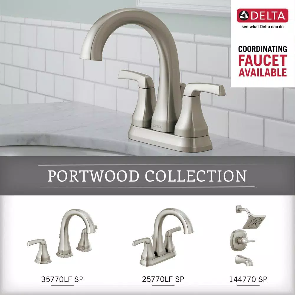 Delta Portwood 6 in. Double Hand Towel Bar in SpotShield Brushed Nickel