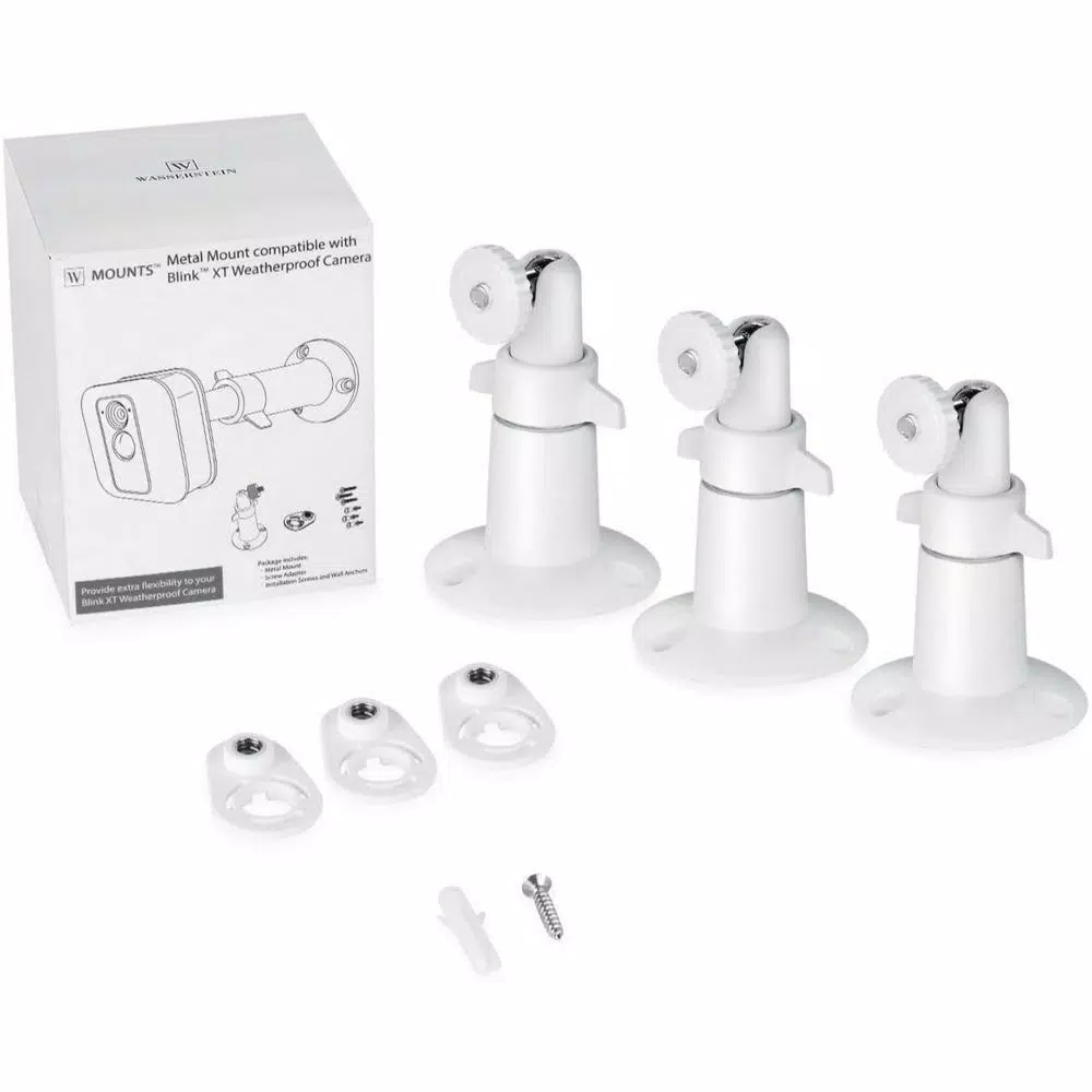 Wasserstein Metal Wall Mount for Blink Outdoor, Blink XT and Blink XT2 Cameras - 3-Pack, White