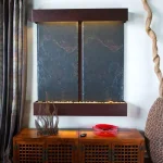 Water Wonders Nojoqui Falls Double Panel Lightweight Slate Wall Fountain with Copper Vein Trim thumbnail 2