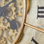 Yosemite Home Decor Gilded Round Gear Wall Clock - Industrial Steampunk Style thumbnail 5
