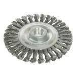 Robtec 4 in. Stringer Bead Twisted Steel Wire Wheel Brush, 5/8"-11 Threaded Arbor thumbnail 1