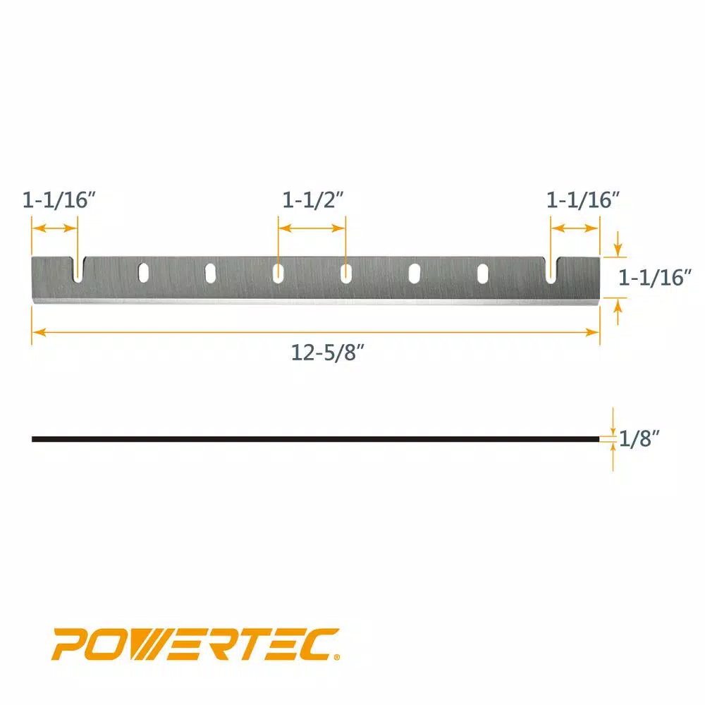 POWERTEC 12.5 in. M2 High-Speed Steel Replacement Planer Knives for DeWalt DW733