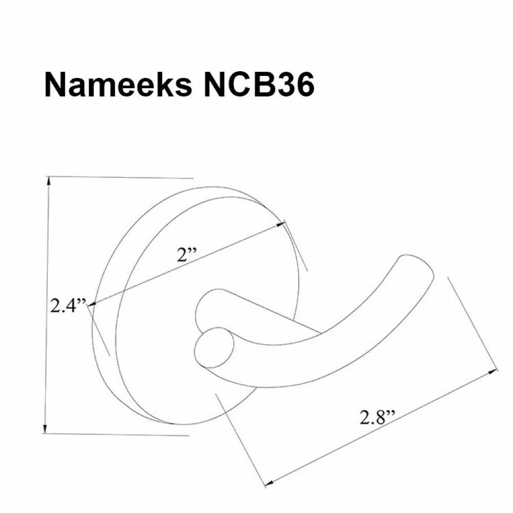Nameeks General Hotel Wall Mounted Robe and Towel Hook, Chrome Finish