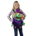 Northlight 23 in. Animated Musical Witch Halloween Trick or Treat Bag - Plush Candy Backpack thumbnail 2
