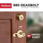 Kwikset Lido Polished Brass Exterior Entry Door Lever with SmartKey Security thumbnail 6