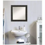 Amanti Art Signore 24 in. x 24 in. Square Wood Framed Beveled Edge Bathroom Vanity Mirror in Bronze thumbnail 6