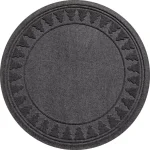 Bungalow Flooring Aqua Shield Charcoal 35 in. Round Pine Trees Christmas Tree Mat thumbnail 1