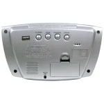 Equity by La Crosse Large 1.8 in. Blue LED Digital Alarm Clock with USB Charging Port - Silver thumbnail 2