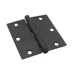 Everbilt 3-1/2 in. Matte Black Square Corner Smooth Action Door Hinge, 3-Pack thumbnail 3