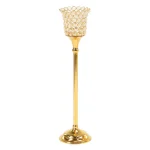 LITTON LANE Gold Aluminum Candle Holders with Bead Accents, Set of 3 thumbnail 5