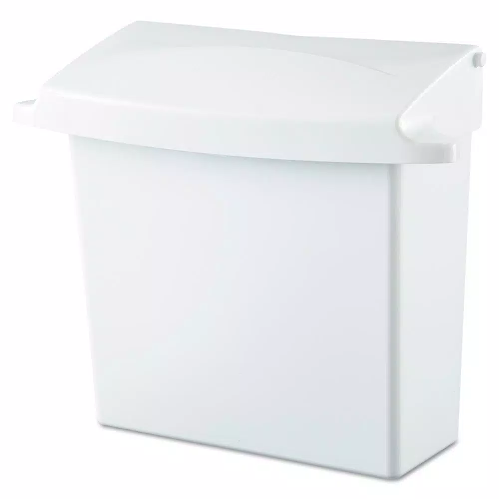 Rubbermaid Commercial Products Rubbermaid White Sanitary Napkin Receptacle with Rigid Liner
