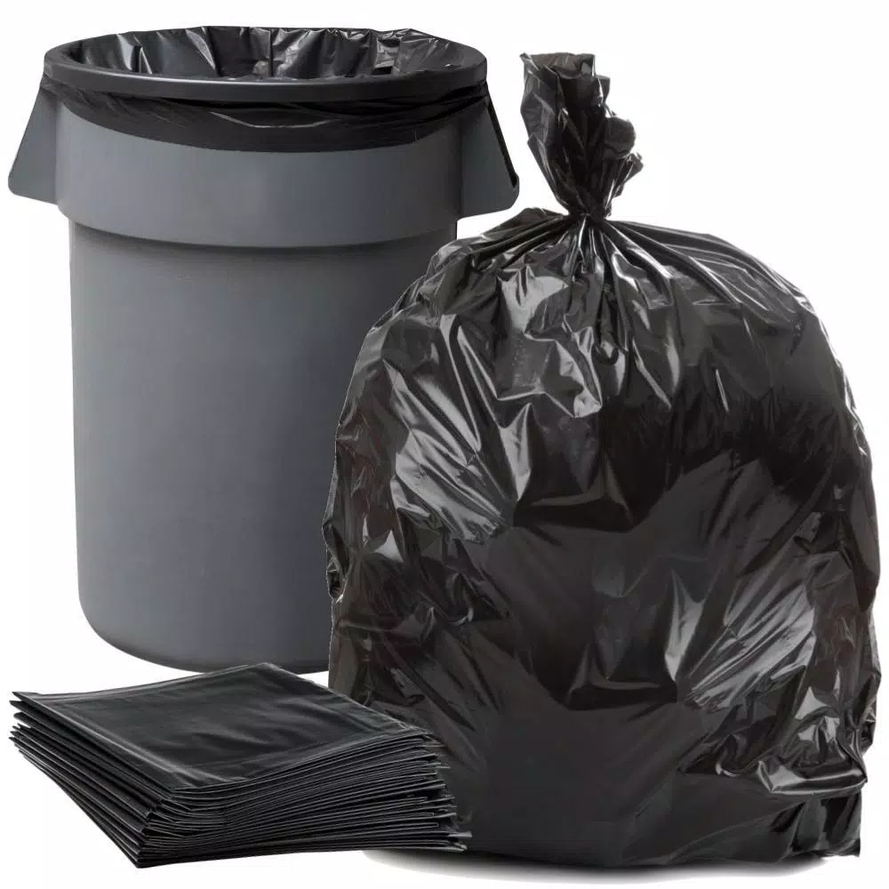 Plasticplace 55-60 Gallon Heavy Duty Black Trash Bags, 1.2 Mil Thickness, 100 Count Case