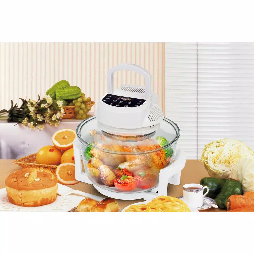 SPT 1300W White Digital Countertop Convection Oven with 6 Pre-Programmed Settings