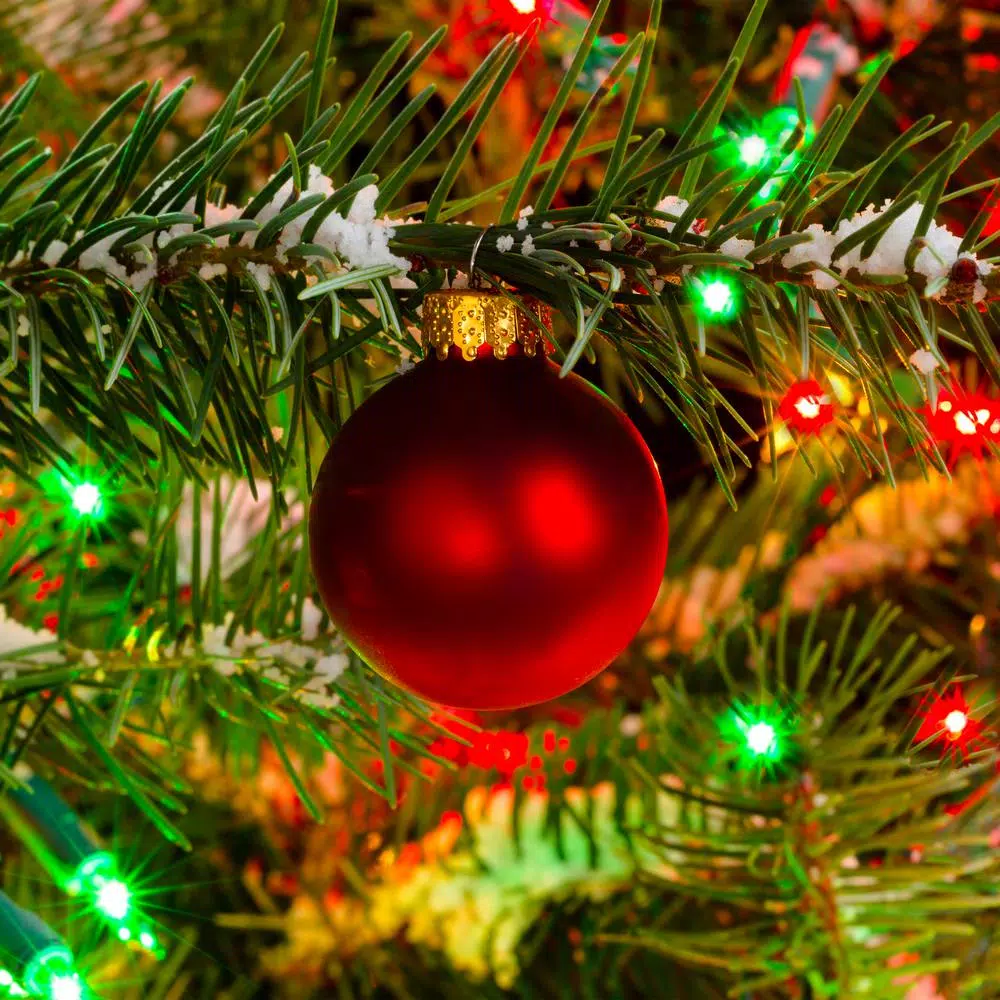 LUMABASE 200-Light Red and Green Mini String Lights, Steady Incandescent, Green Cord
