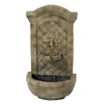 Sunnydaze Decor Rosette Resin Florentine Stone Solar Outdoor Wall Fountain thumbnail 1