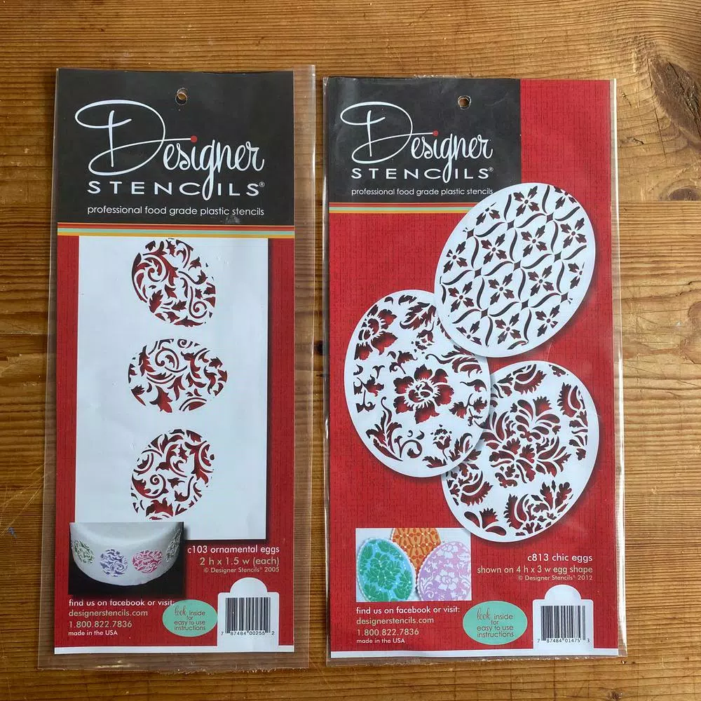 Designer Stencils Ornamental Egg Cookie Stencil Bundle - 4 Decorative Patterns
