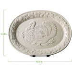 Ovente 13.4 in. White Ceramic Turkey Serving Platter, Oval Holiday Platter thumbnail 7