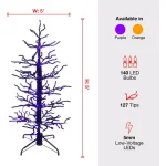 Haunted Hill Farm 60 in. Animated Halloween Twisted Tree with Moving Branches and Purple LED Lights thumbnail 3