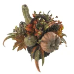 Nearly Natural 15 in. Fall Pumpkin and Berry Artificial Table Arrangement, Rustic Farmhouse Decor thumbnail 2