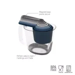 Spectrum Tovolo Magnetic Nested Measuring Cup and Spoon Set, BPA-Free Plastic, Blue thumbnail 2