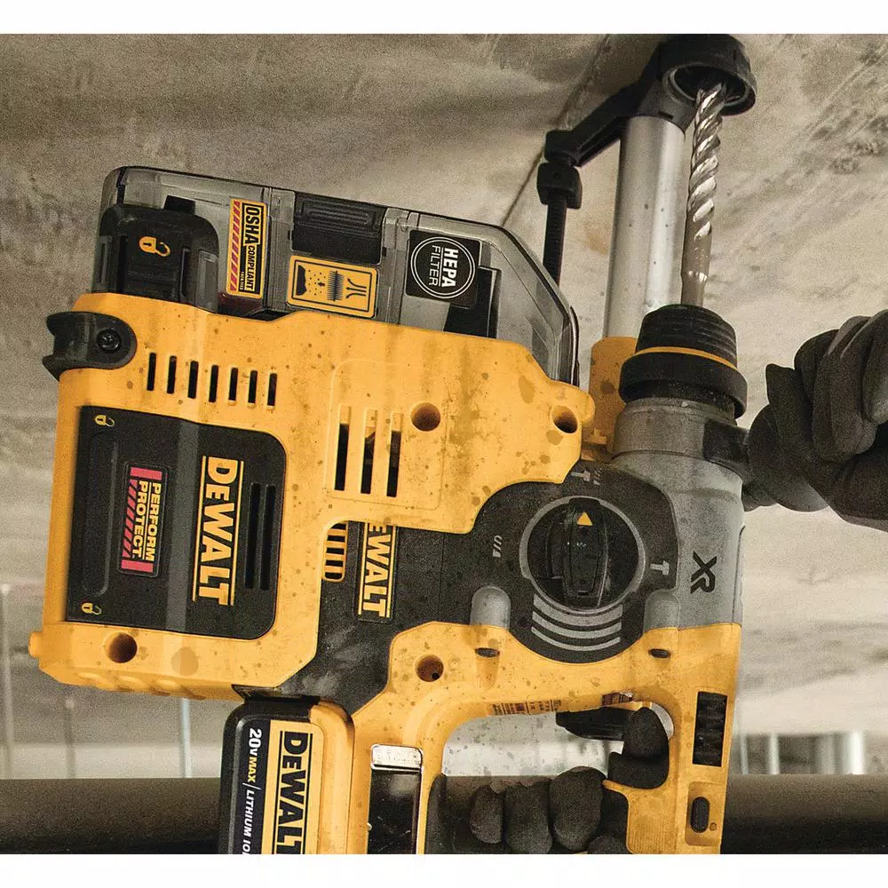 DEWALT 20V MAX XR Brushless 1 in. SDS Plus Rotary Hammer with Onboard Extractor, (2) 5.0 Ah Batteries & Charger